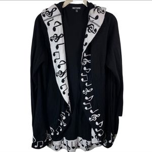 Hot Topic Music Note Hooded Fly Away Cardigan